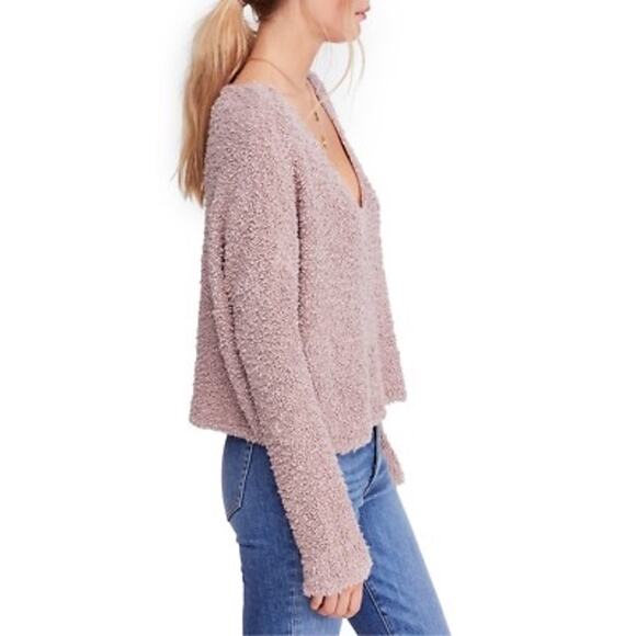 Free People Women's Brookside Tunic Sweater Pink Knit - Size XS - Picture 1 of 7